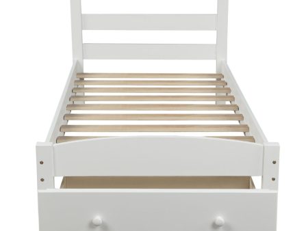 White Wood Twin Bed Frame For Sale