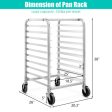 10 Sheets Aluminum Rolling Bakery Pan Rack on Sale