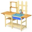 Kid s Outdoor Wooden Pretend Cook Kitchen Playset Toy Discount