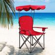 Portable Folding Beach Canopy Chair with Cup Holders-Red For Sale