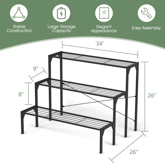 3 Tier Outdoor Metal Heavy Duty Modern for Multiple Plant Display Stand Rack Online