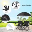 Portable Folding Picnic Double Chair With Umbrella-Black Online now