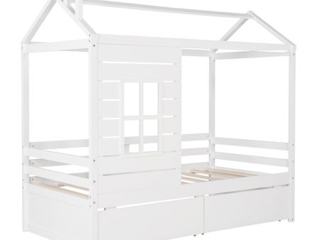 White Wood Twin Four Poster Bed Frame Online