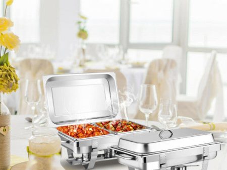 2 Packs Stainless Steel Full-Size Chafing Dish For Discount