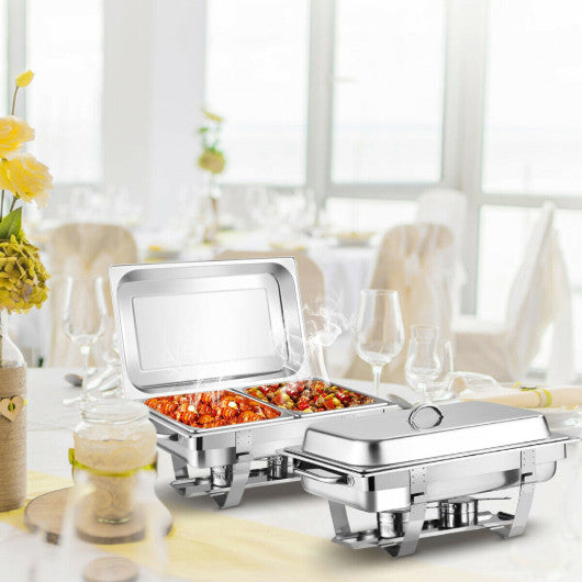 2 Packs Stainless Steel Full-Size Chafing Dish For Discount