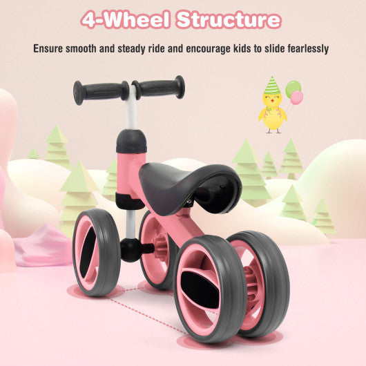 4 Wheels Baby Balance Bike Toy-Pink Online now