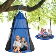 2-in-1 40 Inch Kids Hanging Chair Detachable Swing Tent Set-Blue Sale