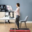 2-in-1 Electric Motorized Health and Fitness Folding Treadmill with Dual Display and Speaker-Red Sale