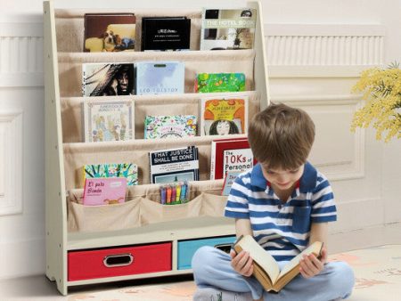 Kids Book and Toys Organizer Shelves-Beige Online Hot Sale