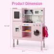 Pretend Play Kitchen for Kids with 16 Pieces Accessories-Pink Cheap