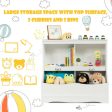 Kids Floor Cabinet Multi-Functional Bookcase -White on Sale