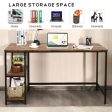 47  55  Computer Desk Office Study Table Workstation Home with Adjustable Shelf Rustic Brown-L Discount