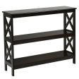 3-Tier Console X-Design Sofa Side Accent Table-Espresso Online now