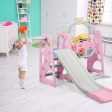 3 in 1 Toddler Climber and Swing Set Slide Playset-Pink Supply