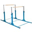 Kids Double Horizontal Bars Gymnastic Training Parallel Bars Adjustable-Blue For Sale