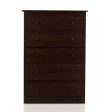 Functional Storage Organized Dresser with 5 Drawer-Dark Brown Online Sale