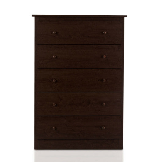 Functional Storage Organized Dresser with 5 Drawer-Dark Brown Online Sale