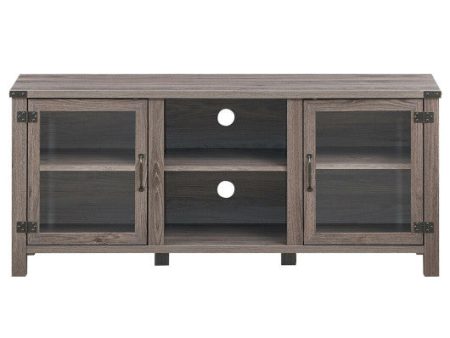 TV Stand Entertainment Center for TVs up to 65 Inch with Storage Cabinets-Gray Hot on Sale