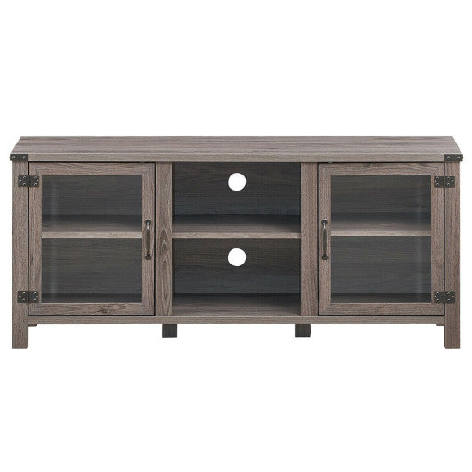 TV Stand Entertainment Center for TVs up to 65 Inch with Storage Cabinets-Gray Hot on Sale