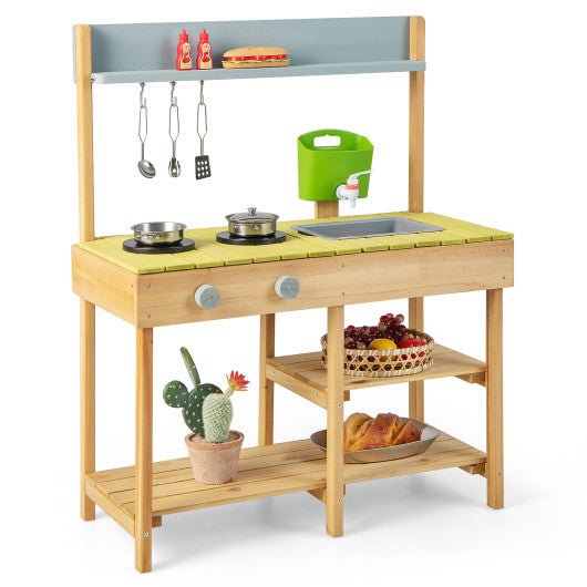 Backyard Pretend Play Toy Kitchen with Stove Top Online