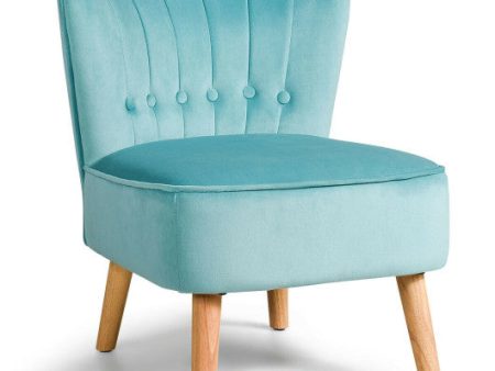 Armless Accent Chair Tufted Velvet Leisure Chair-Green on Sale