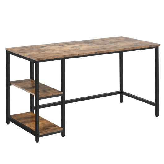 47  55  Computer Desk Office Study Table Workstation Home with Adjustable Shelf Rustic Brown-L Discount