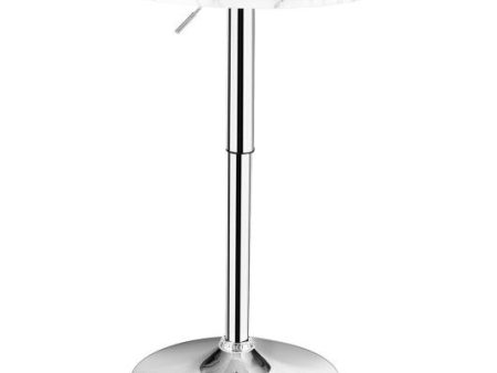 360° Swivel Cocktail Pub Table with Sliver Leg and Base-White on Sale