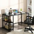 47  55  Computer Desk Office Study Table Workstation Home with Adjustable Shelf Black-L Cheap