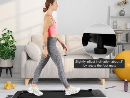 2.25HP 2 in 1 Folding Treadmill with APP Speaker Remote Control-White Sale