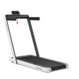 2-in-1 Electric Motorized Health and Fitness Folding Treadmill with Dual Display and Speaker-White Online