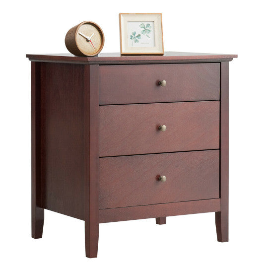 3 Drawers Nightstand Beside End Side Table Accent Table Fashion