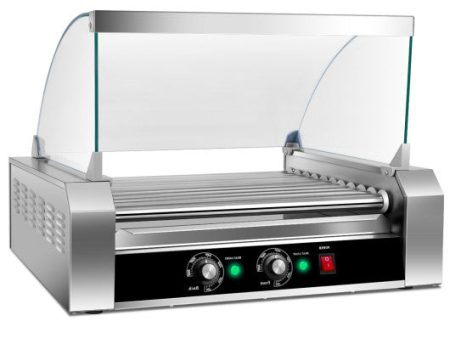 Stainless Steel Commercial 11 Roller Grill and 30 Hot Dog Cooker Machine Cheap