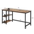 47  55  Computer Desk Office Study Table Workstation Home with Adjustable Shelf Rustic Brown-L Discount