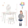 Kids Vanity Makeup Table & Chair Set Make Up Stool-White Sale