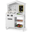 Kids Wooden Kitchen Play Set with Storage Shelves and Accessories-White Supply