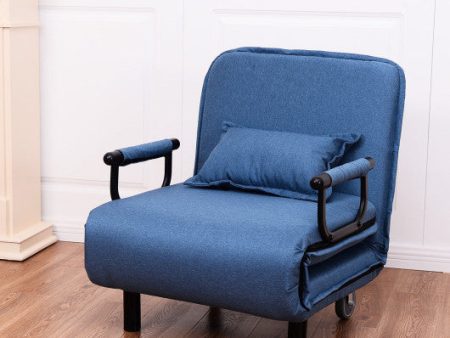 Convertible Folding Leisure Recliner Sofa Bed-Blue Online now