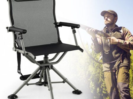 360 Degree Silent Swivel Hunting Chair-Black on Sale