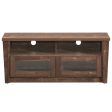 Wooden TV Stand with 2 Open Shelves and 2 Door Cabinets Fashion