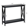 2-Tier Console X-Design Sofa Side Accent Table-Black Online