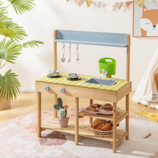 Backyard Pretend Play Toy Kitchen with Stove Top Online