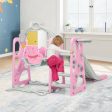 3 in 1 Toddler Climber and Swing Set Slide Playset-Pink Supply