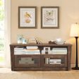 Wooden TV Stand with 2 Open Shelves and 2 Door Cabinets Fashion