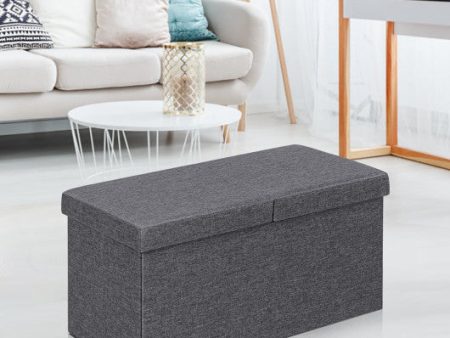 30 Inch Folding Storage Ottoman with Lift Top-Dark Gray Online Hot Sale