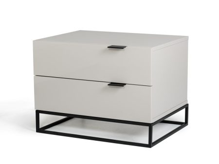 16  Grey Mdf And Metal Nightstand Discount