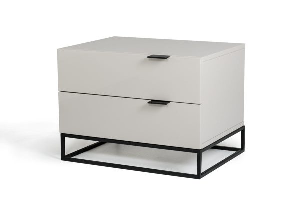 16  Grey Mdf And Metal Nightstand Discount