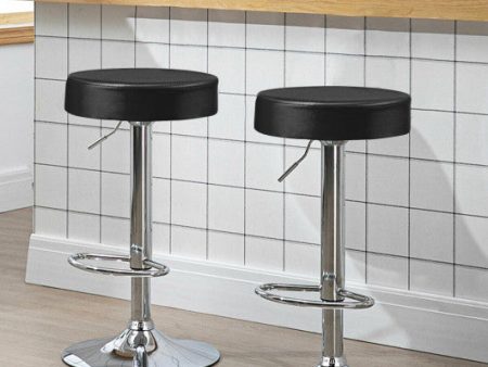 1 PC Round Bar Stool Adjustable Swivel Pub Chair-Black on Sale