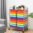 20 Drawers Storage Rolling Cart Studio Organizer-Multicolor For Sale