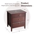 3 Drawers Nightstand Beside End Side Table Accent Table Fashion