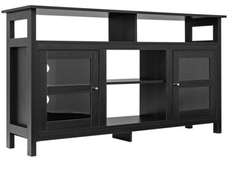 58 Inch TV Stand Entertainment Console Center with 2 Cabinets-Black Cheap