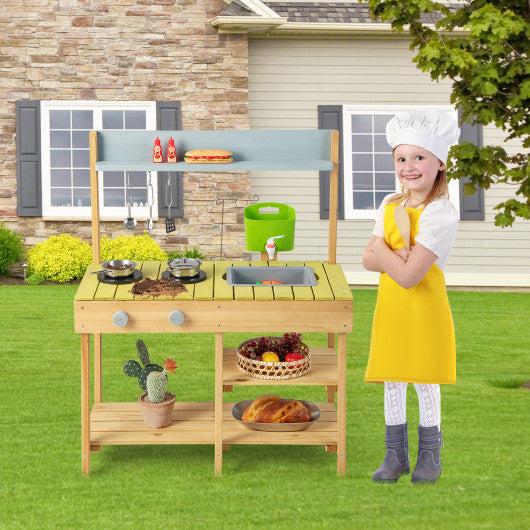 Backyard Pretend Play Toy Kitchen with Stove Top Online